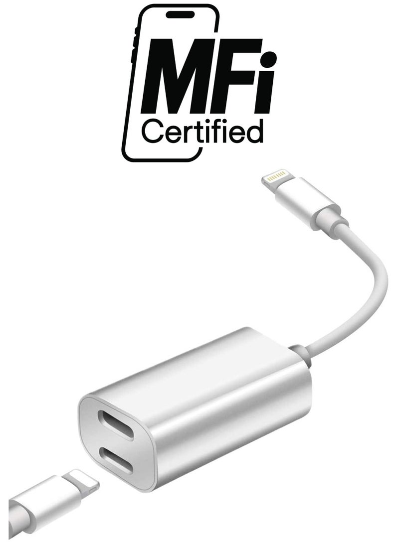 ELTRAZONE Headphone Adapter Lightning to Audio Jack and Charger Extender Earphone Charging Splitter for iPhone 11 12Mini pro max XS XR X SE2 7 8Plus for ipad Air Cable Converter  - Image 1