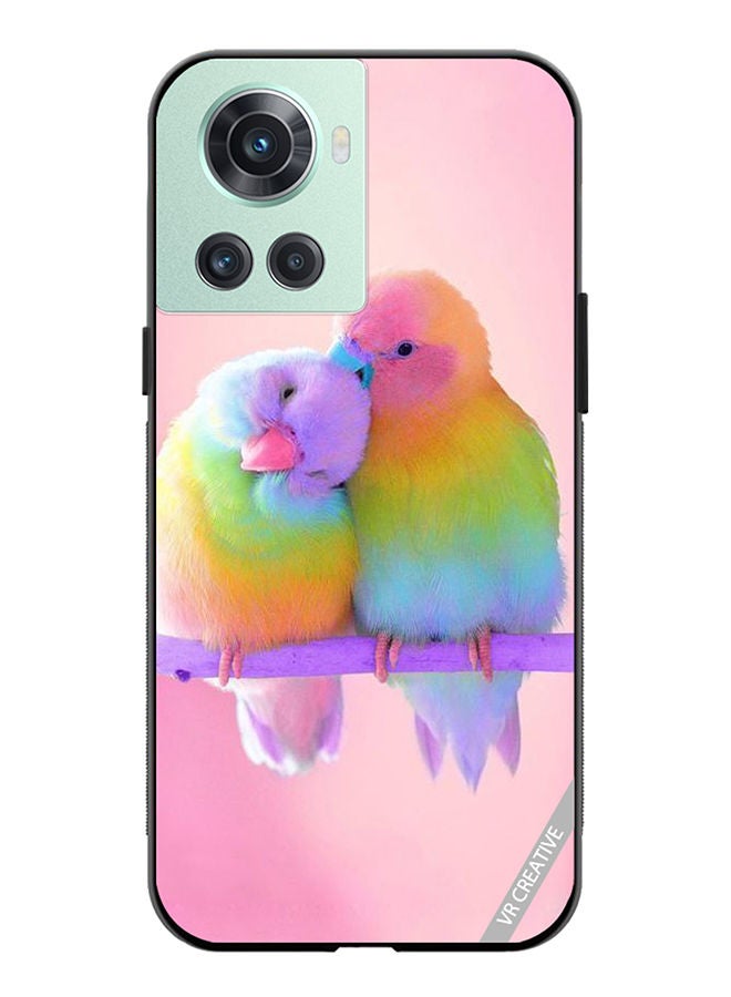 VR CREATIVE Protective Case Cover For OnePlus 10R Love Birds Pink Background Design Multicolour - Image 1