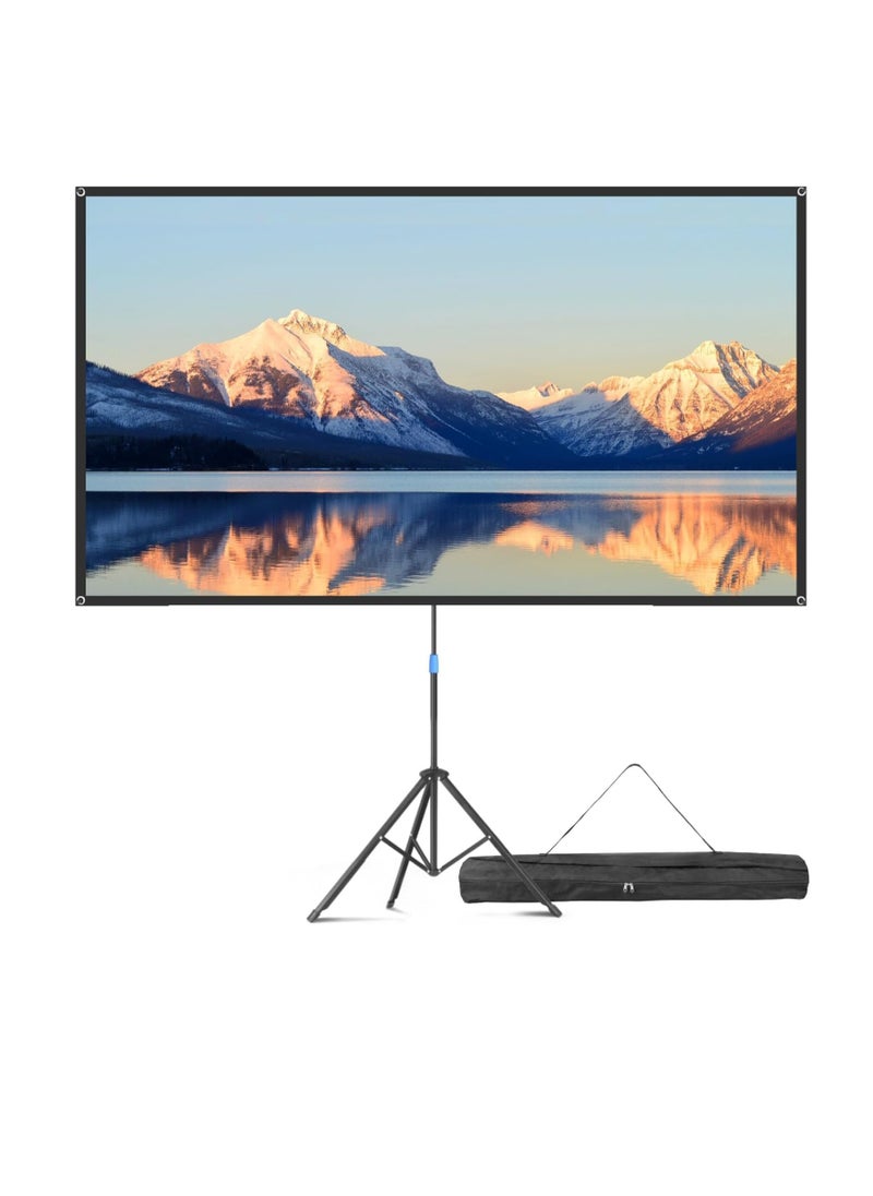 Generic Projector Screen with Stand, 84 Inch Movie Screen, 16:9 4K HD Projection Screen for Indoor Outdoor, Projector Screen and Stand with Bag for Home Theater Backyard Cinema (84")  - Image 1