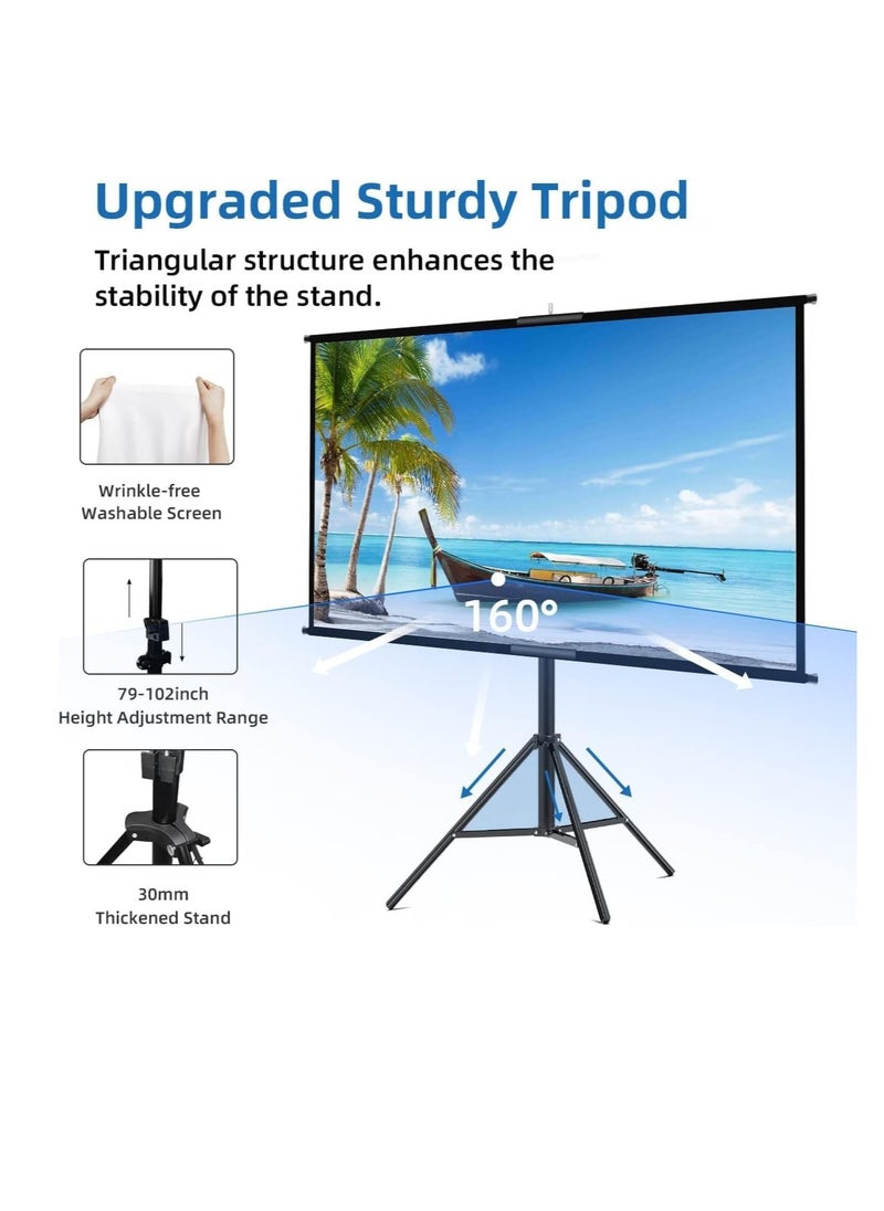 Generic Projector Screen with Stand, 84 Inch Movie Screen, 16:9 4K HD Projection Screen for Indoor Outdoor, Projector Screen and Stand with Bag for Home Theater Backyard Cinema (84")  - Image 3
