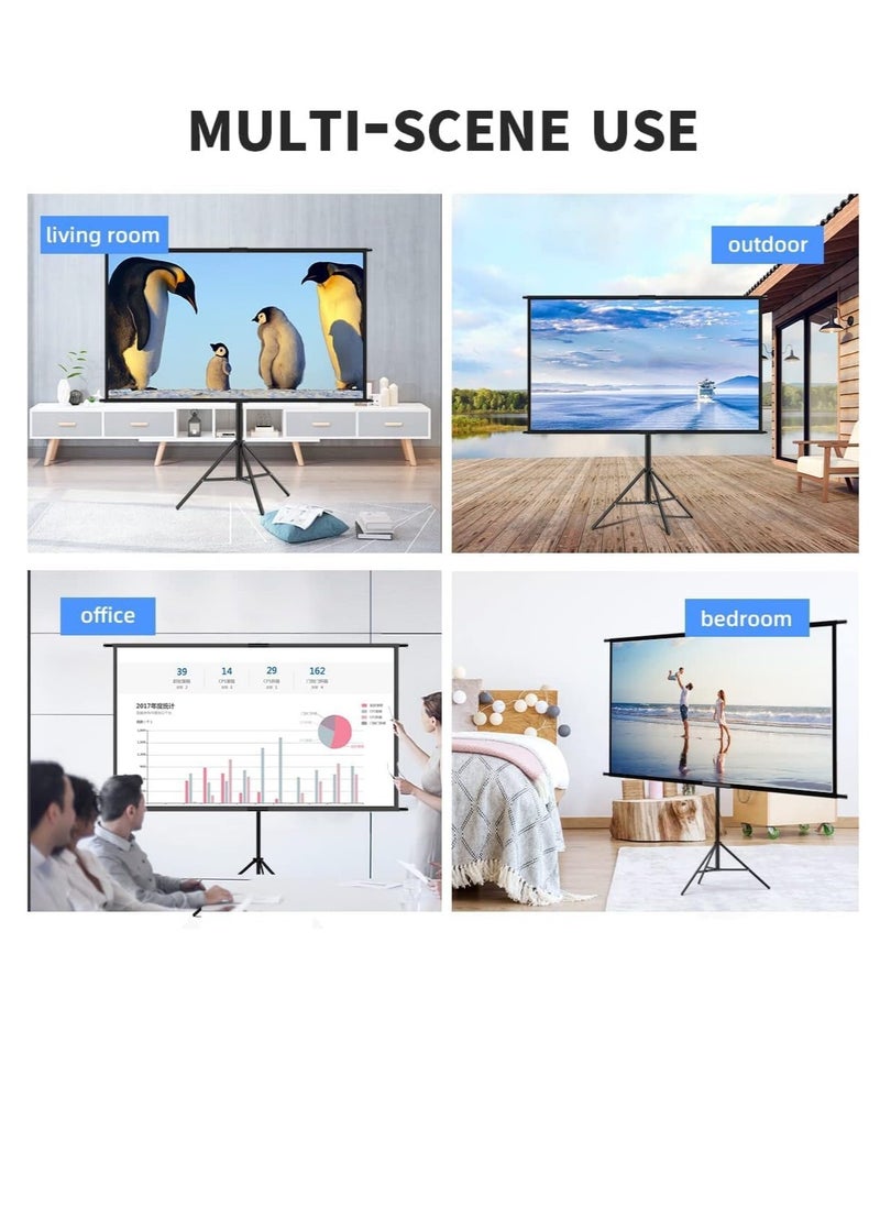 Generic Projector Screen with Stand, 84 Inch Movie Screen, 16:9 4K HD Projection Screen for Indoor Outdoor, Projector Screen and Stand with Bag for Home Theater Backyard Cinema (84")  - Image 5
