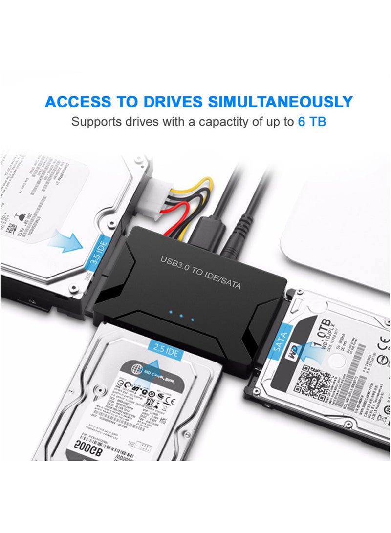 USB 3.0 to SATA IDE Hard Drive Reader/Adapter, Hard Drive Adapter Cable Converter for Universal 2.5/3.5 Inch SATA and IDE HDD, 2.5 Inch SSD, 5.25-Inch DVD-ROM/CD-ROM/CD-RW/DVD-RW/DVD+RW - Image 5