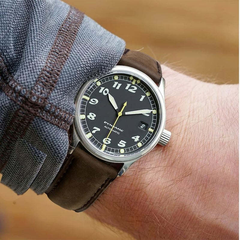 Ritche حزام ساعة جلدية سريع الإطلاق من ريتشي 18 مم 19 مم 20 مم 21 مم 22 مم 23 مم 24 مم، بني إسبريسو وفضي، 22 مم، عتيق - Image 3