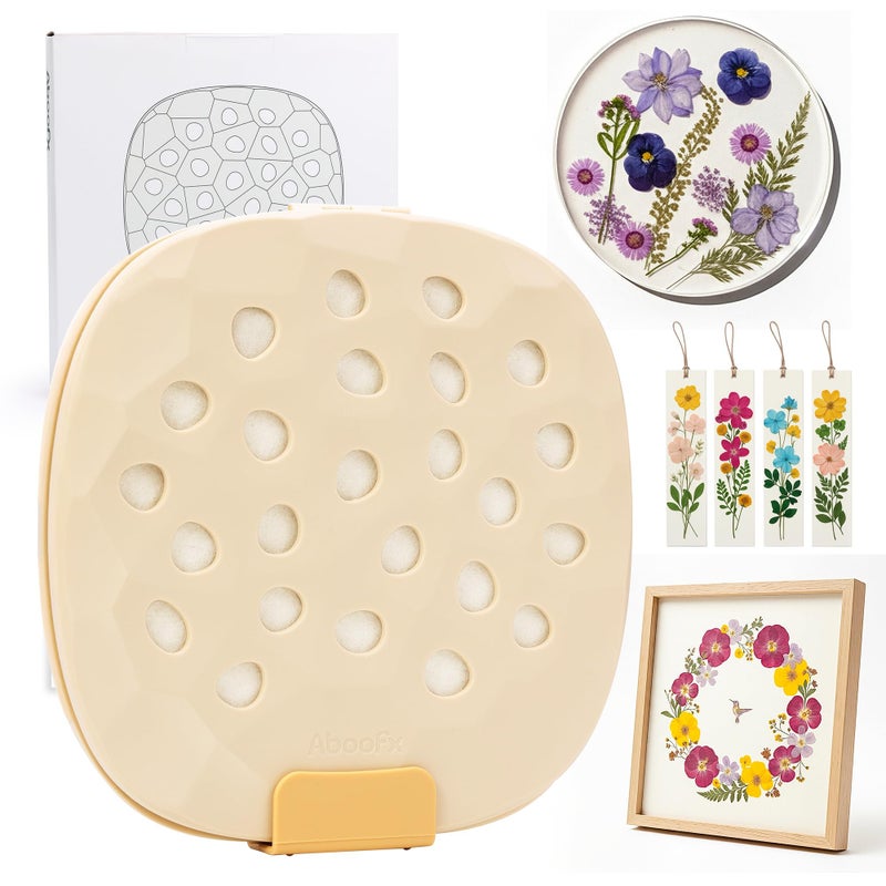Aboofx Microwave Flower Press Kit 9 Fast Drying  Easy Flower Pressing Kit with ReusableWashable Cloth Vibrant Color Retention for Craft PlantFlowers Preservation Art Gift for Art Craft Lovers - Image 2