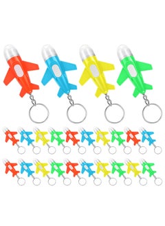 Mini Rocket Flashlight Keychain 4 Colors Kids Rocket Led Flashlight for Astronaut Themed Outer Space Party Favors Birthday Party 50 Pcs, Airplane