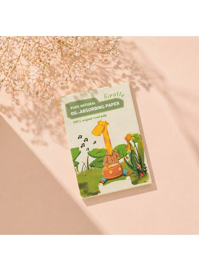 Giraffe-shaped oil-absorbing wipes for the face - Instant removal of oil and shine - Lightweight and easy to use - (100 pieces inside the pack) - Image 4