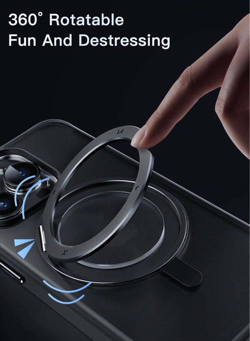 Momax Amour Magnetic for iPhone 15 PRO Case Cover with MagSafe with 360degree Rotatable Kickstand - Pink - Image 4