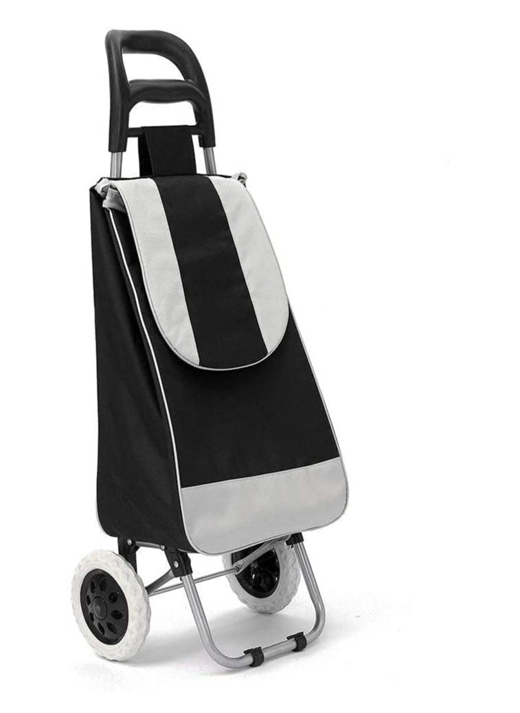 DubaiGallery Folding Essential Shopping Trolley Fabric Luggage Bag with 2 Wheels  - Image 2