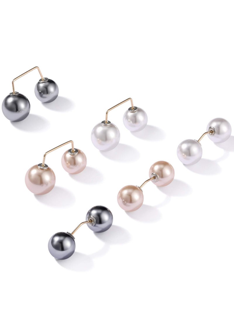 SYOSI Pearl Brooch Pins Anti-Exposure Neckline Safety Artificial Pins Sweater Shawl Clips for Women Girls Wedding Party Decorations, 2 Styles 6 Pieces - Image 1