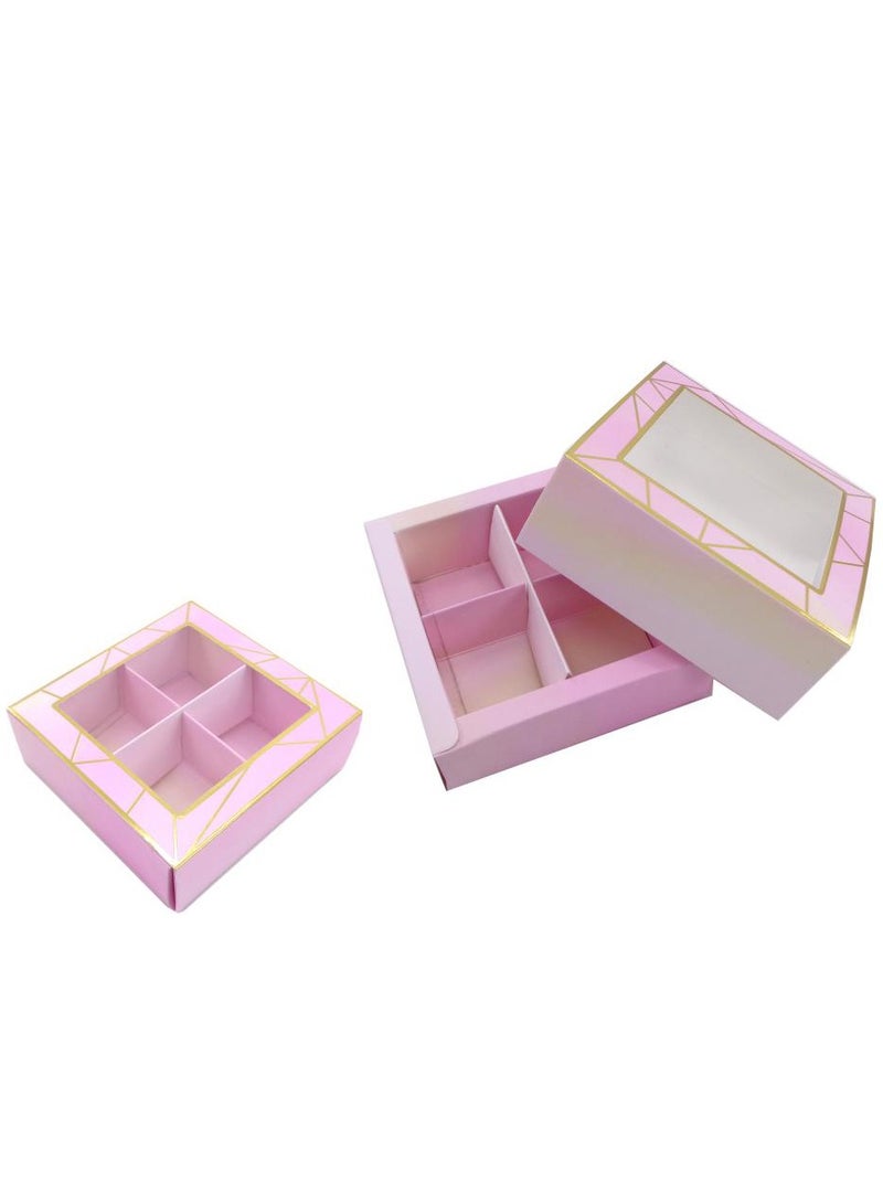 PARTY FUN صندوق شوكولاتة 10.5x10.5x3.7 سم، مجموعة من 4 أقسام، أشهى الحلويات لكل احتفال - Image 2