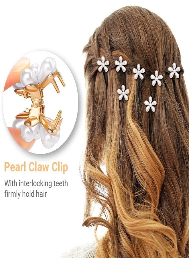 SUNBIRD Mini Pearls Hair Clips Decorative Pearl Claw Clips With Flower Design Wedding Hair Claw Clips,10 Pcs Pearl Hair Barrettes Hair Accessories Clips For Women Girls - Image 5