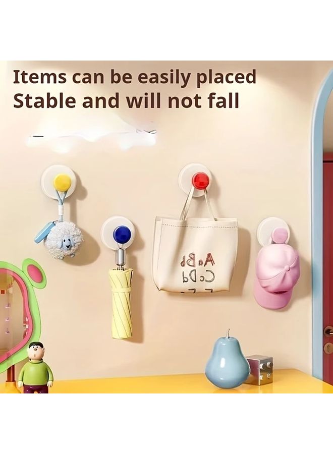 5Pcs Pink Strong Suction Cup Hooks No Drill Bathroom Kitchen Dual Use Removable - Image 3