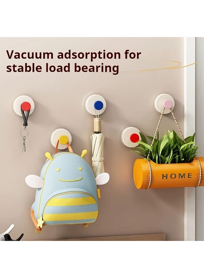 5Pcs Pink Strong Suction Cup Hooks No Drill Bathroom Kitchen Dual Use Removable - Image 4