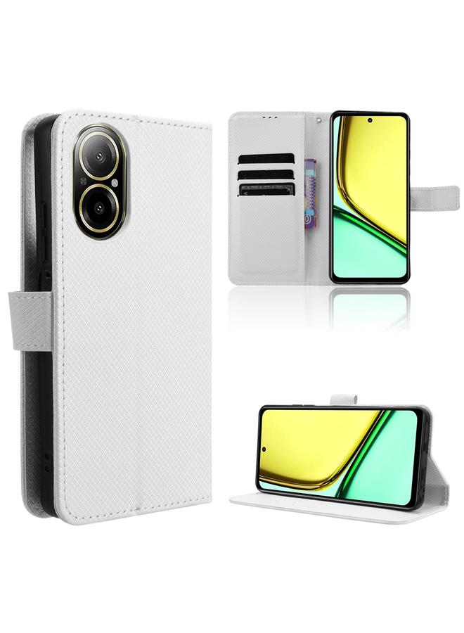 اس-توب جراب هاتف Realme C67 4G مصنوع من الجلد بنسيج ماسي - Image 1