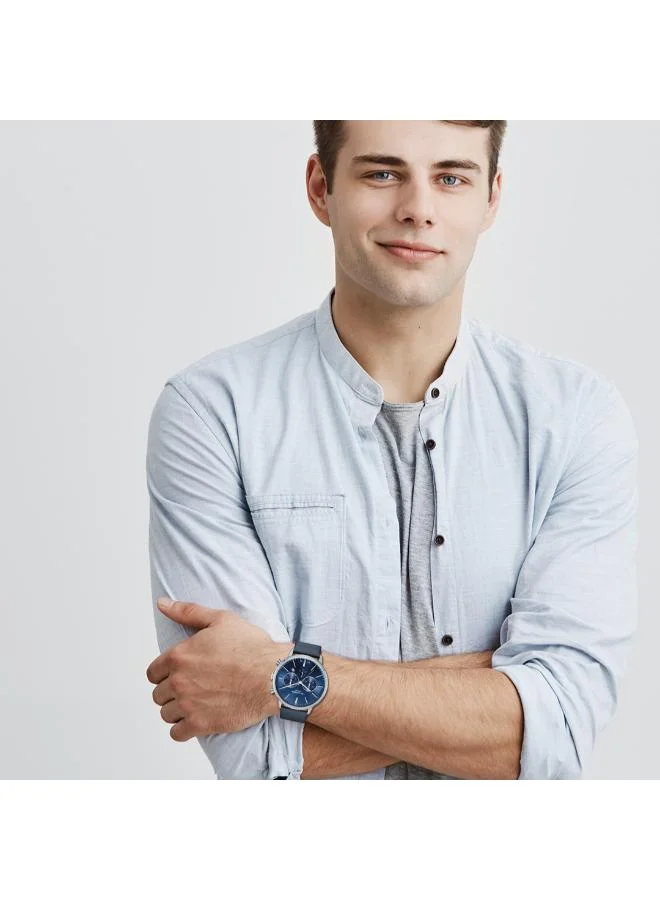 Lee Cooper LEE COOPER LC08043.399 Men's Multi Function Display Watch & Leather Strap Dark Blue