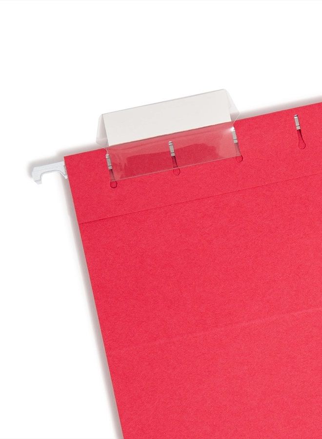 Smead Colored Hanging File Folder with Tab, 1/5-Cut Adjustable Tab, Letter Size, Red, 25 per Box (64067) - Image 2