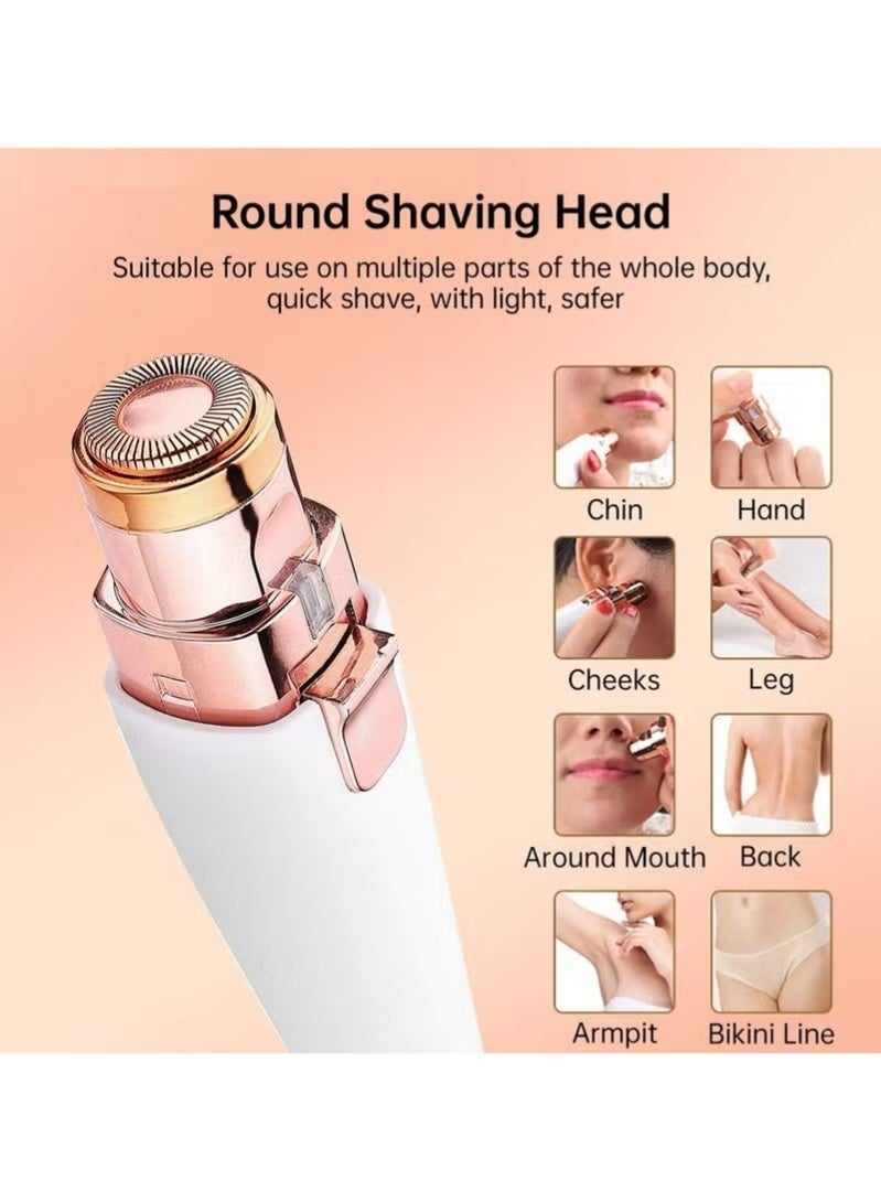 The Moekin 2-in-1 eyebrow and facial hair removal device is designed for women and is painless. It's about the size of a lipstick and can be used to remove hair from the face, hands, underarms, legs, and bikini area. - Image 5