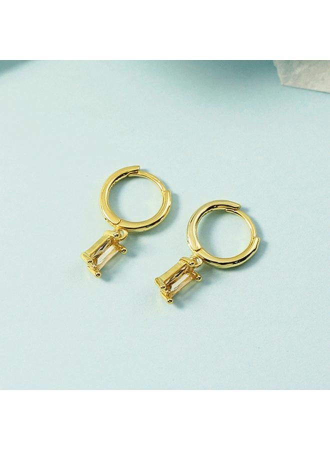 Colored Diamond Ear Ring European And American Same Color Ear Ring Ear Buckle Zircon Pendant Earrings Female Sisters Mix And Match 
