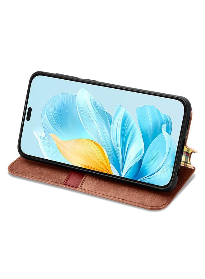 S-TOP Case For Honor 200 Lite Global Cubic Grid Pressed Magnetic Leather Phone Case - Image 4