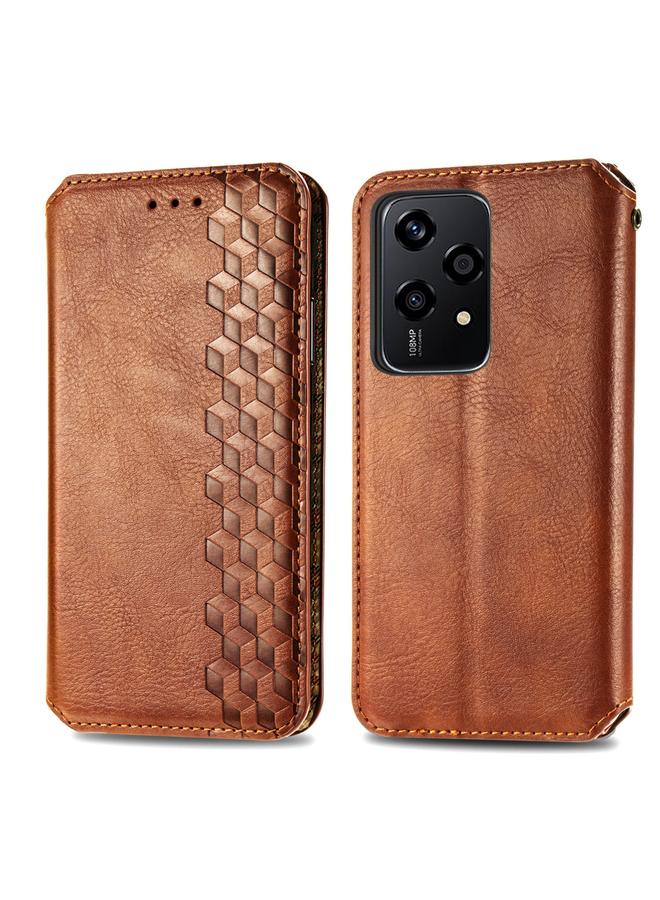 S-TOP Case For Honor 200 Lite Global Cubic Grid Pressed Magnetic Leather Phone Case - Image 2