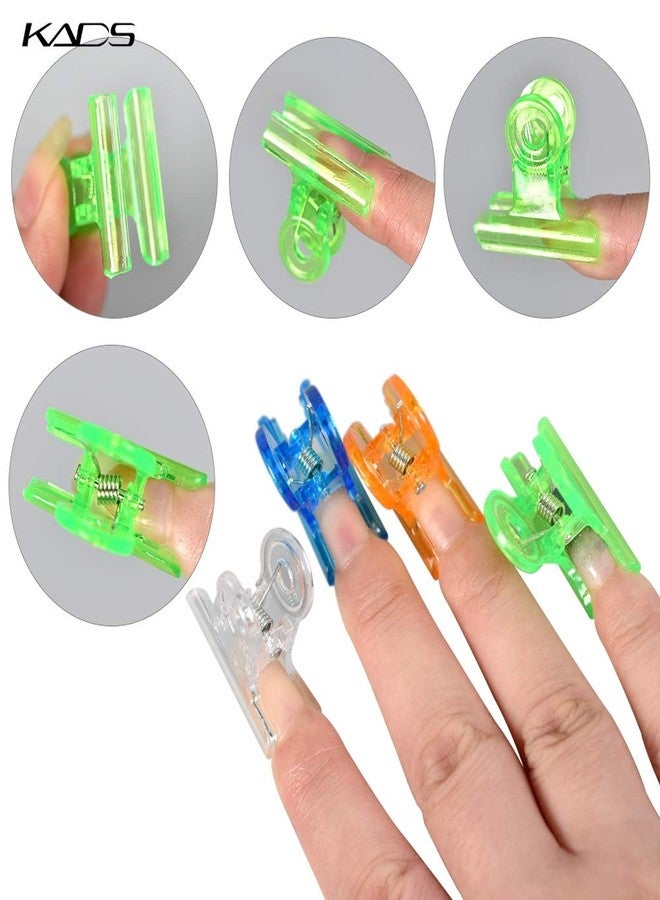 KADS Nail Extension Clips 5pcs C Curve Pinching Clips Multi-functional Clamp 4 Colors Acrylic Nails Pinchers Professional Nail Extension Tool (Clear) - Image 4