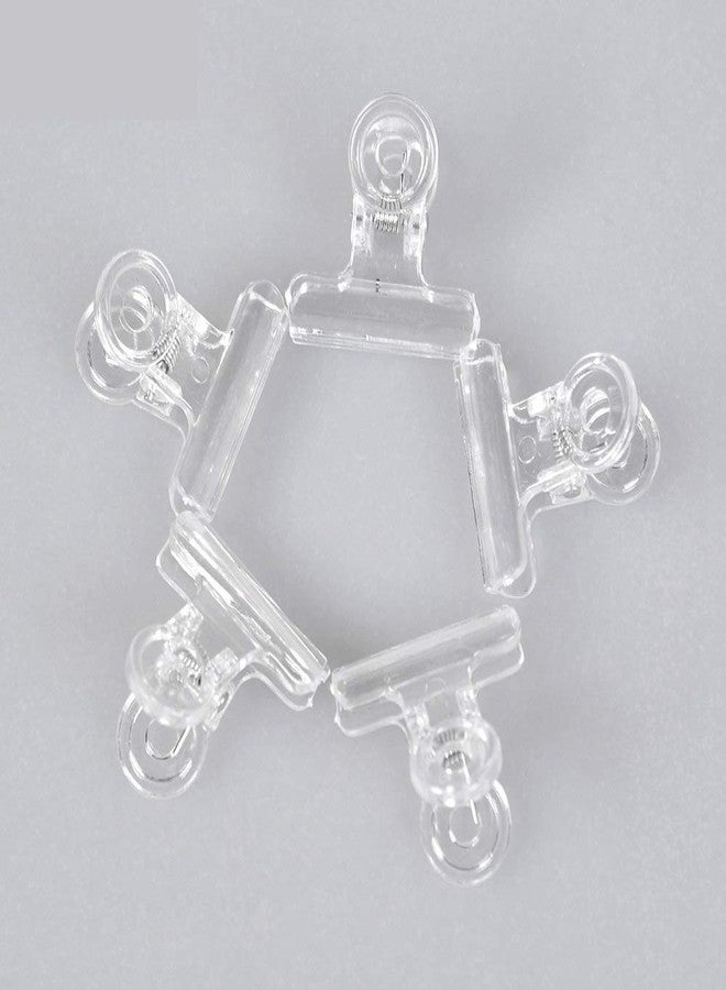 KADS Nail Extension Clips 5pcs C Curve Pinching Clips Multi-functional Clamp 4 Colors Acrylic Nails Pinchers Professional Nail Extension Tool (Clear) - Image 1