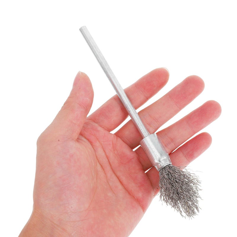 Extended Handle Steel Wire Wheel Brush 16x158mm For Rust Removal Industrial Cleaning - Image 4