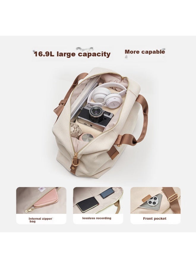 OIWAS Aihua City Travel Bag, Women's Large Capacity Luggage Bag, Handbag, Crossbody Gym Bag, Business Trip Bag, Off-white - Image 3