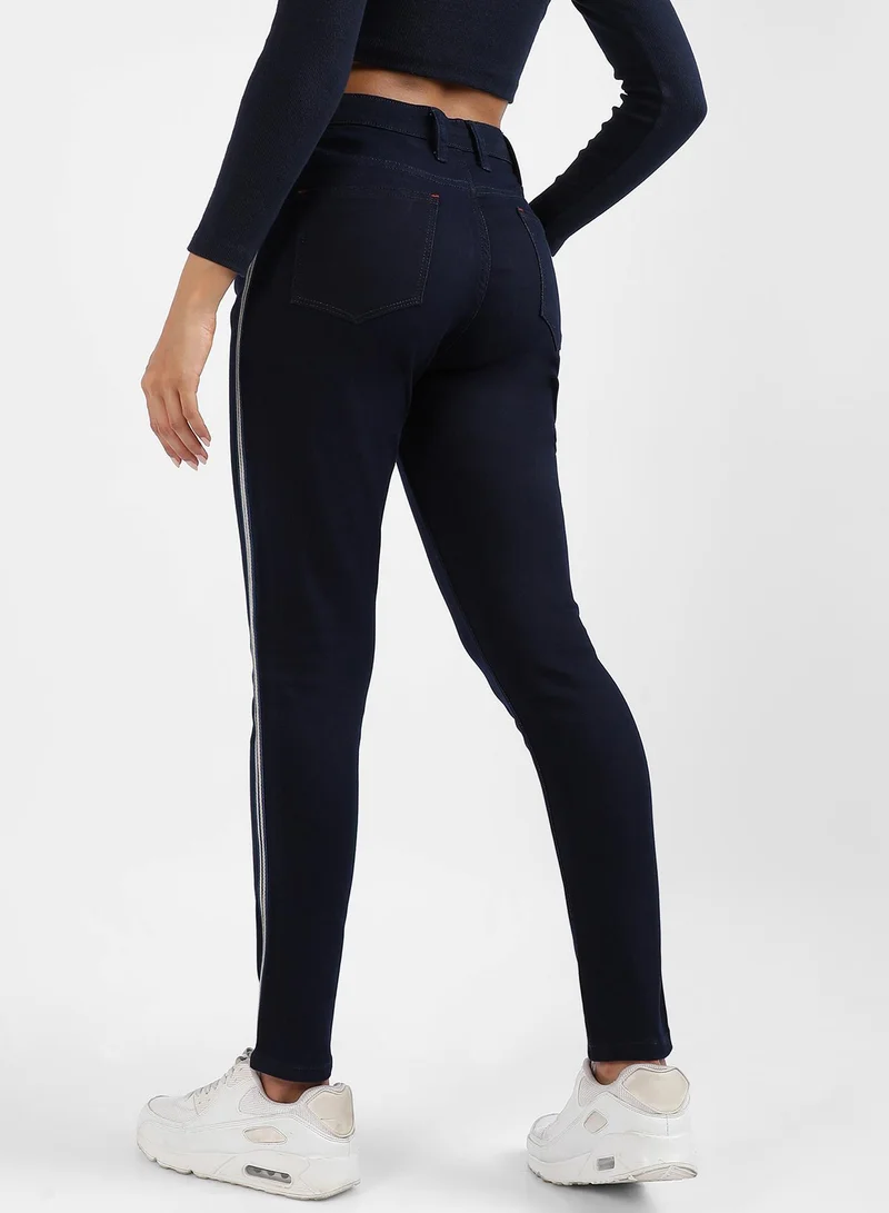 Campus Sutra Campus Sutra Women's Side-Striped Skinny Fit Denim Jeans