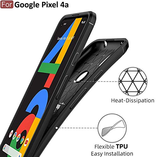 CEDO Google Pixel 4A Rugged Cover | Armor TPU Military Grade Shockproof | Slim-Fit Anti-Slip Back Cover Case (Black) - Image 3