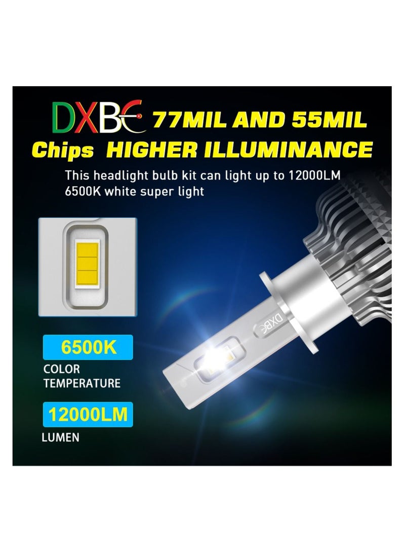 DXB-C H3 100W 12.000LM SET 6500K LED Car Headlights 300% Brightness New 6500K Cool White Bulb High Beam and Low Beam Pack of 2 - Image 5