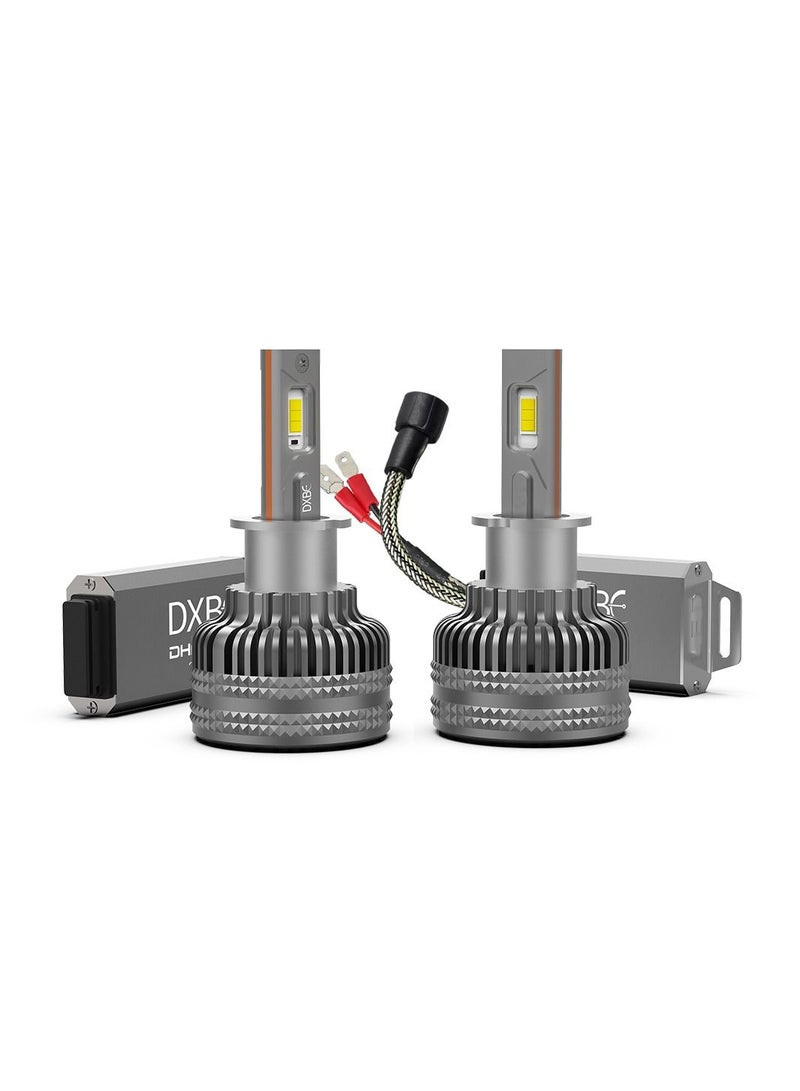 DXB-C H3 100W 12.000LM SET 6500K LED Car Headlights 300% Brightness New 6500K Cool White Bulb High Beam and Low Beam Pack of 2 - Image 2