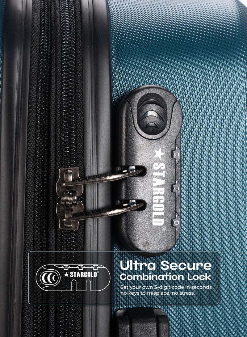 ستارجولد 4 عبوات من عربة أمتعة مقفلة ذات رقم دوار للجانب الصلب - Image 4