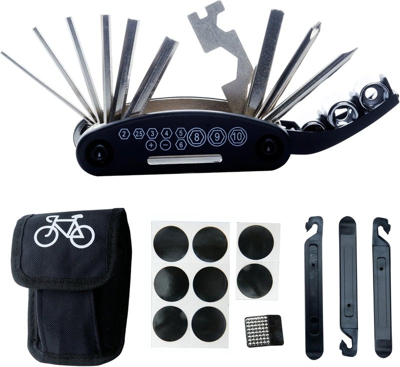 DAWAY Bike Repair Tool Kits  Bicycle Repair Bag  120 PSI Bike Pump or Saddle Bag Set with 16 in 1 Bicycle Multitool Bike Tire Levers Wrench Portable Patches Fixes  Practical Cycling Accessories - Image 1