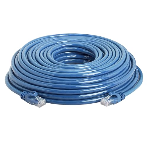 Cmple - RJ45 Cat-6 Ethernet Patch Internet Cable, High Speed Cat6 Network Cable 10 Gigabit, Cat 6 Ethernet LAN Cord with Gold Plated RJ45 Connectors - 50 Feet Blue - Image 2