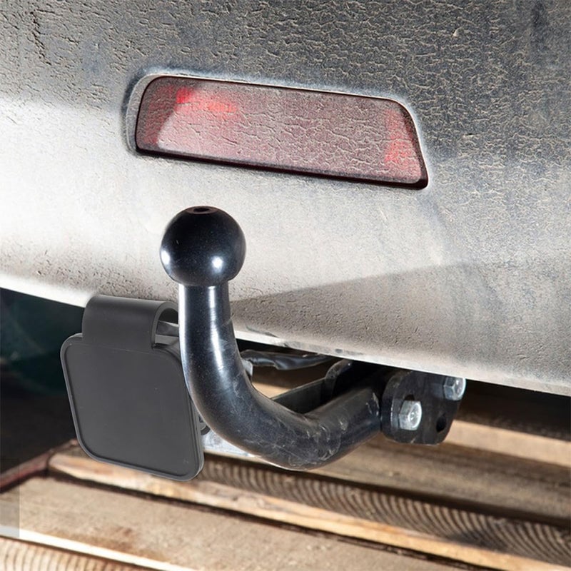 Universal Trailer Hitch Receiver Tube Cover Rubber 2Pcs Black Fit Trucks SUV Towing Hook Plug Caps - Image 5