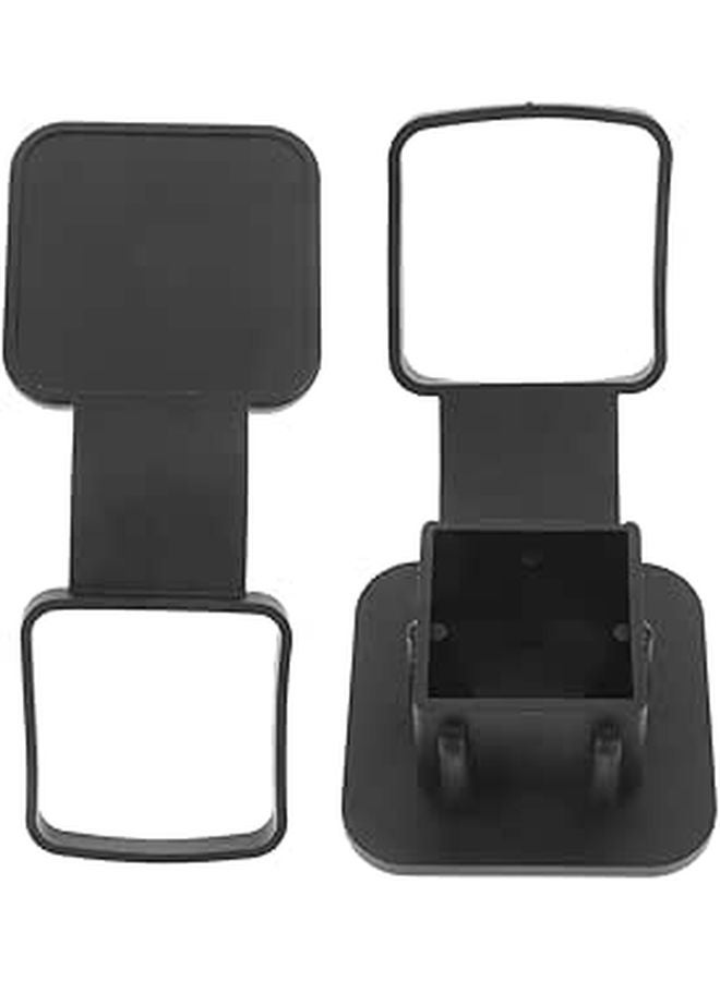 Universal Trailer Hitch Receiver Tube Cover Rubber 2Pcs Black Fit Trucks SUV Towing Hook Plug Caps - Image 1