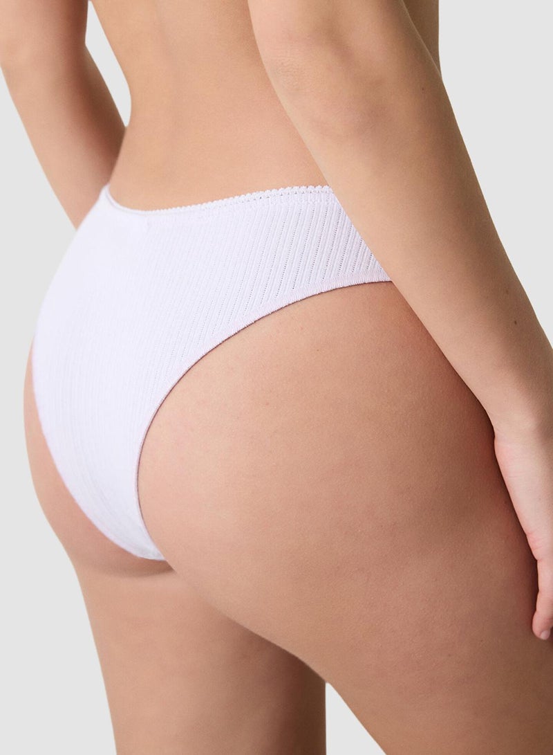 Penti Pointelle Cotton V Shape Snow White Brazilian Panties - Image 3