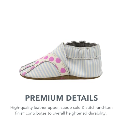 Robeez Baby Girls and Unisex Soft Soles Slip-Resistant Crib Shoes Slippers Moccasins for Infant and Toddler - Reach for The Stars - 6-12 Months - Image 3