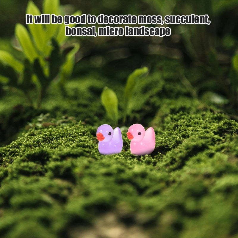 60 قطعة من تماثيل البط الصغيرة المضيئة في الظلام، ديكور من الراتنج لحديقة منمنمات بيت الدمى - Image 5