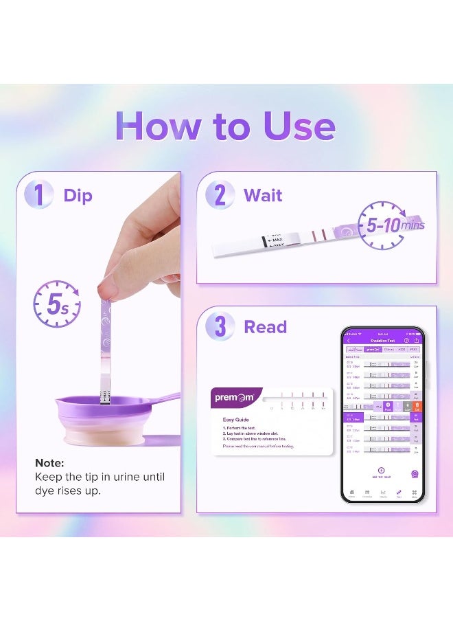 Premom Quantitative Ovulation Test Strips, Ovulation Predictor Kit With Smart Digital Ovulation Reader App, Numerical Ovulation Tests, 20 Lh Tests - pzsku/Z9E158602E8BA80C698EDZ/45/_/1740377585/836e29f8-9633-4e4f-94b4-9b4b0b6f586b