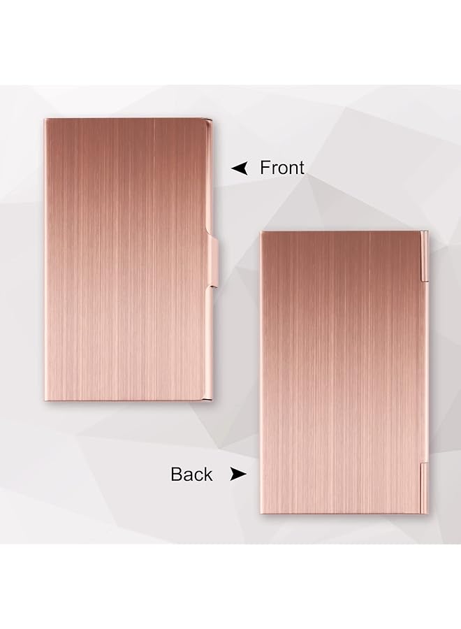 erorex Business Card Holder Slim Business Card Case For Men And Women Pocket Metal Card Case Professional Stainless Steel Business Card Holders Purse Name Card Holder Buckle Style Shut Rose Gold  - Image 3