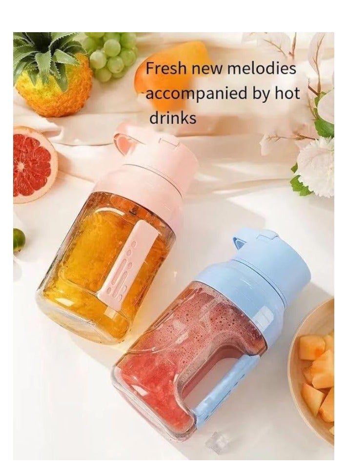 Spaceshoop Portable Personal Blender, 1.5L Handheld Juicer for Summer Smoothies and Shakes, USB Rechargeable Fruit Juice Mixer for Outdoors  (multicolor) - Image 1