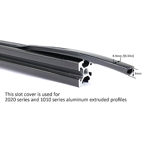 BLCCLOY 6 Meter 1010 2020 Aluminum Extrusion T Slot Cover Seal Dust Strip Bracket Insert Channel Filler for 6mm 80 20 10 Series 2040 1" V Slot Extruded Aluminum Rail Profile Accessories Hardware Black - Image 3