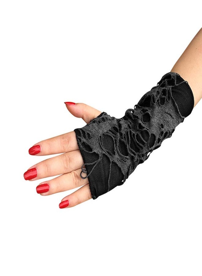 RUIXIA Unisex Halloween Costume Vintage Ripped Rags Fingerless Gloves Witch Devil Wizard Role-Play Performance Props Fancy Dress - Image 3