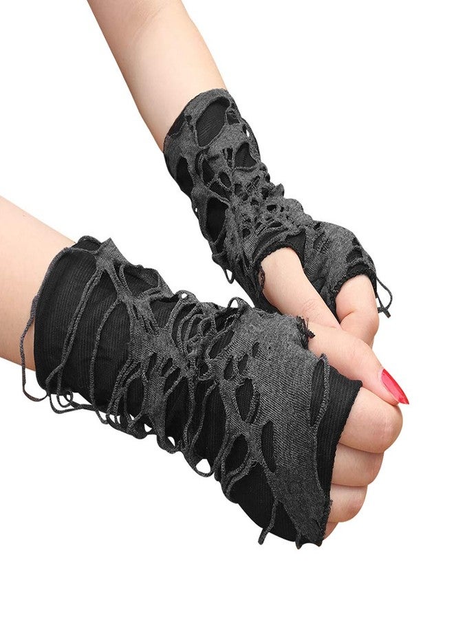 RUIXIA Unisex Halloween Costume Vintage Ripped Rags Fingerless Gloves Witch Devil Wizard Role-Play Performance Props Fancy Dress - Image 2