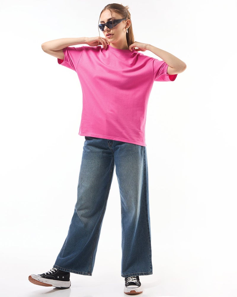 bewakoof Women's Glory Pink Oversized T-shirt - Image 5