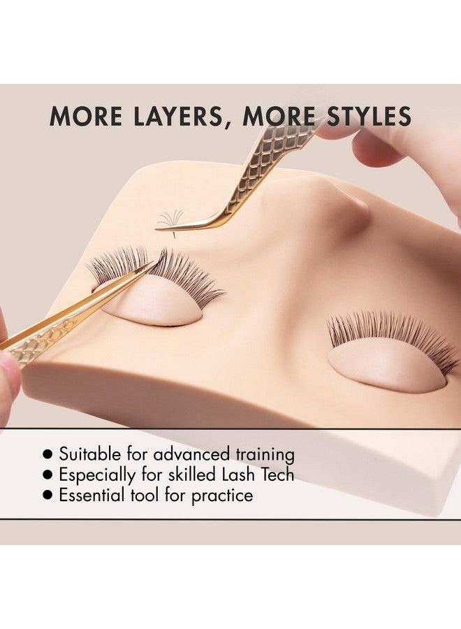 Embagol Double Layer Lash Mannequin Head With 2 Layrs Replaced Eyelids Makeup For Training Head Removable Realistic Eyelids Eyelash Replaced Eyelids Softtouch Rubbe (1 +3 Pairs Replaced Eyelids) - Image 3