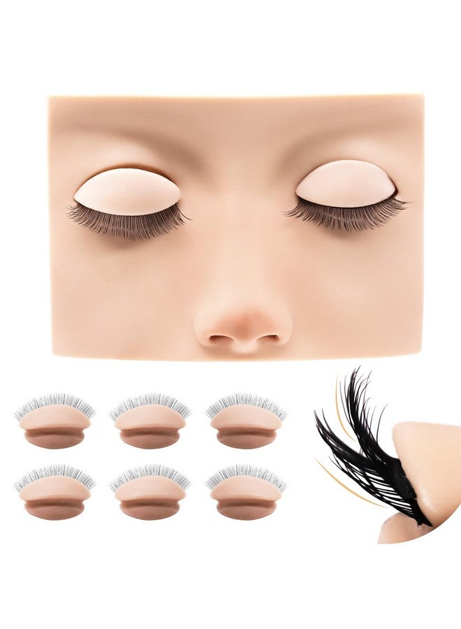 Embagol Double Layer Lash Mannequin Head With 2 Layrs Replaced Eyelids Makeup For Training Head Removable Realistic Eyelids Eyelash Replaced Eyelids Softtouch Rubbe (1 +3 Pairs Replaced Eyelids) - Image 1