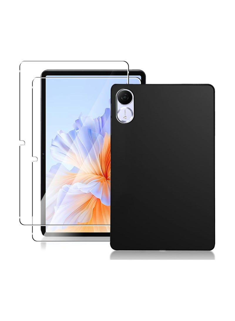 general HONOR Pad V9 11.5-inch protective case with 2 tempered glass screen protectors, ultra-thin soft TPU protective cover, lightweight flexible silicone matte shockproof sturdy back cover - Image 1